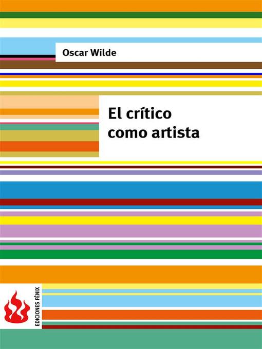 Title details for El crítico como artista (low cost). Edición limitada by Oscar Wilde - Available